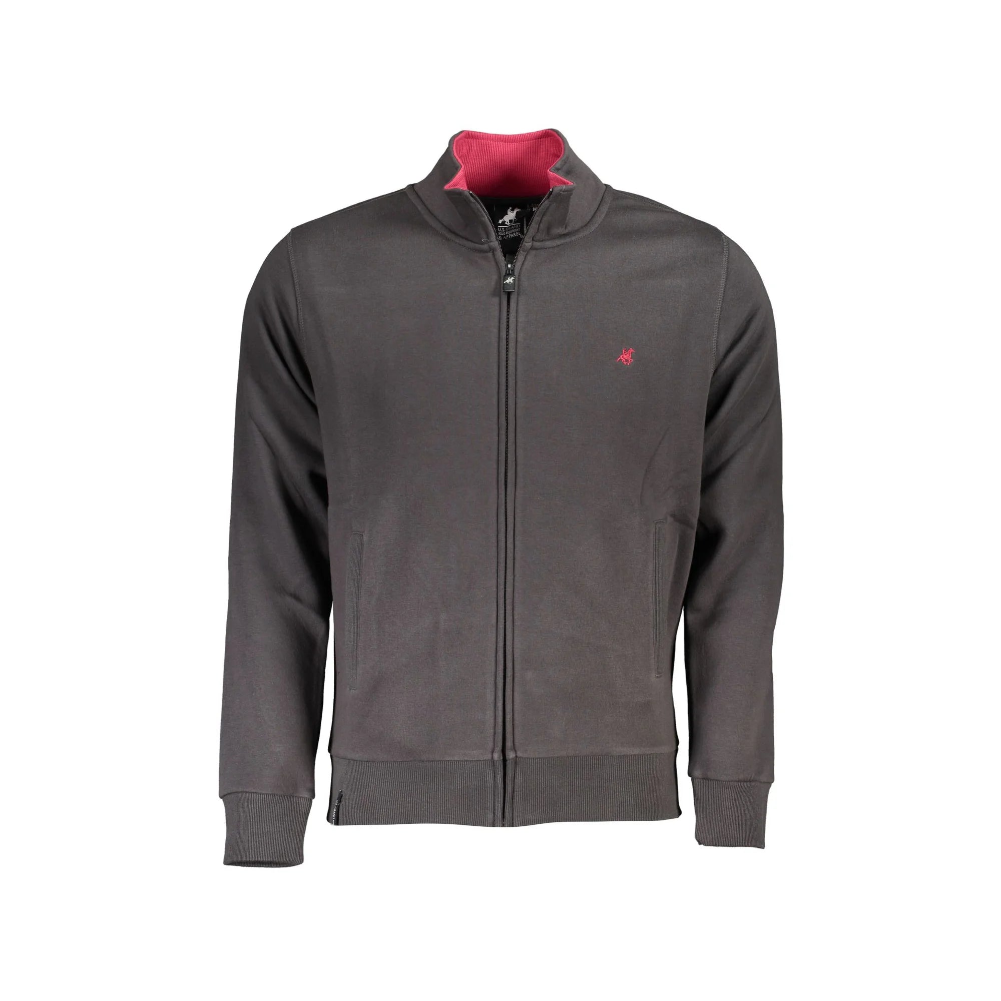 U.S. GRAND POLO FELPA CON ZIP UOMO GRIGIO