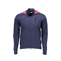 U.S. Polo Pull Cardigan Homme Bleu Broderie