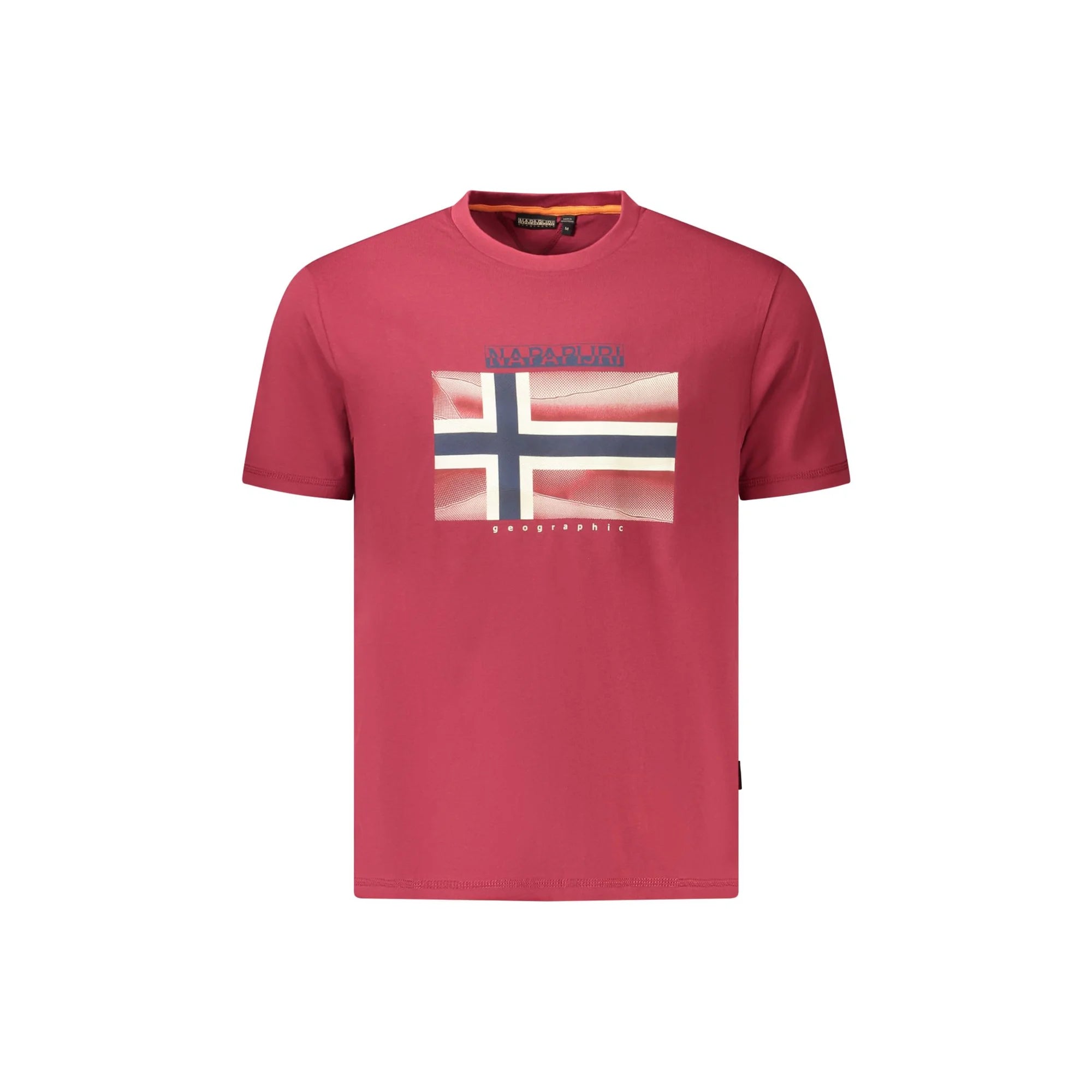 Napapijri T-Shirt Maniche Corte Uomo Rossa Stampa Logo Rosso - foto prodotto