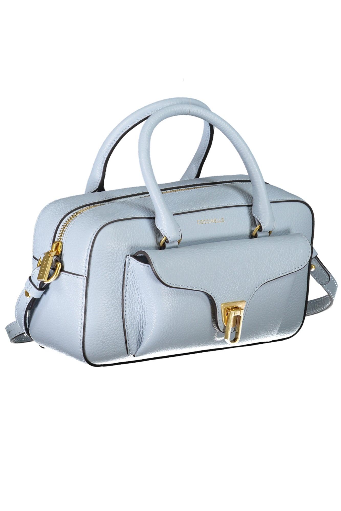 Sac à main Coccinelle pour femme avec bandoulière bleu clair, en cuir véritable, Beat Soft Medium