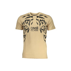 Cavalli Class T-Shirt Maniche Corte Uomo Beige Stampa