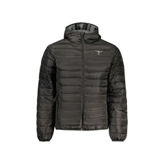 Accademia Militare Herrenjacke Schwarz Kapuze 100 g Logo Stickerei
