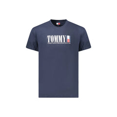 Tommy Hilfiger T-Shirt Ανδρική Μπλε Κοντομάνικη Με Εκτύπωση Λογότυπο