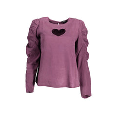 Desigual Camicia Maniche Lunghe Donna Viola Dettagli a Contrasto