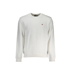 Napapijri Sweat Homme Blanc Col Rond en Coton Gratté
