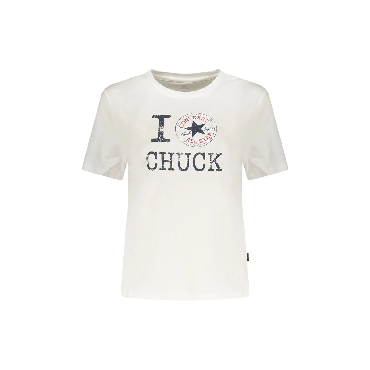 CONVERSE T-SHIRT MANICHE CORTE DONNA BIANCO