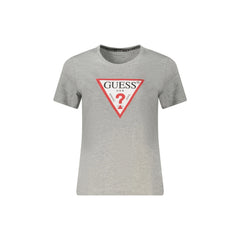 Guess Jeans T-Shirt Maniche Corte Donna Grigia Stampa Logo