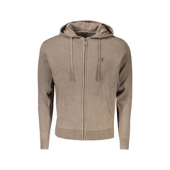 Norway 1963 Cardigan Homme Marron à Capuche et Fermeture Éclair