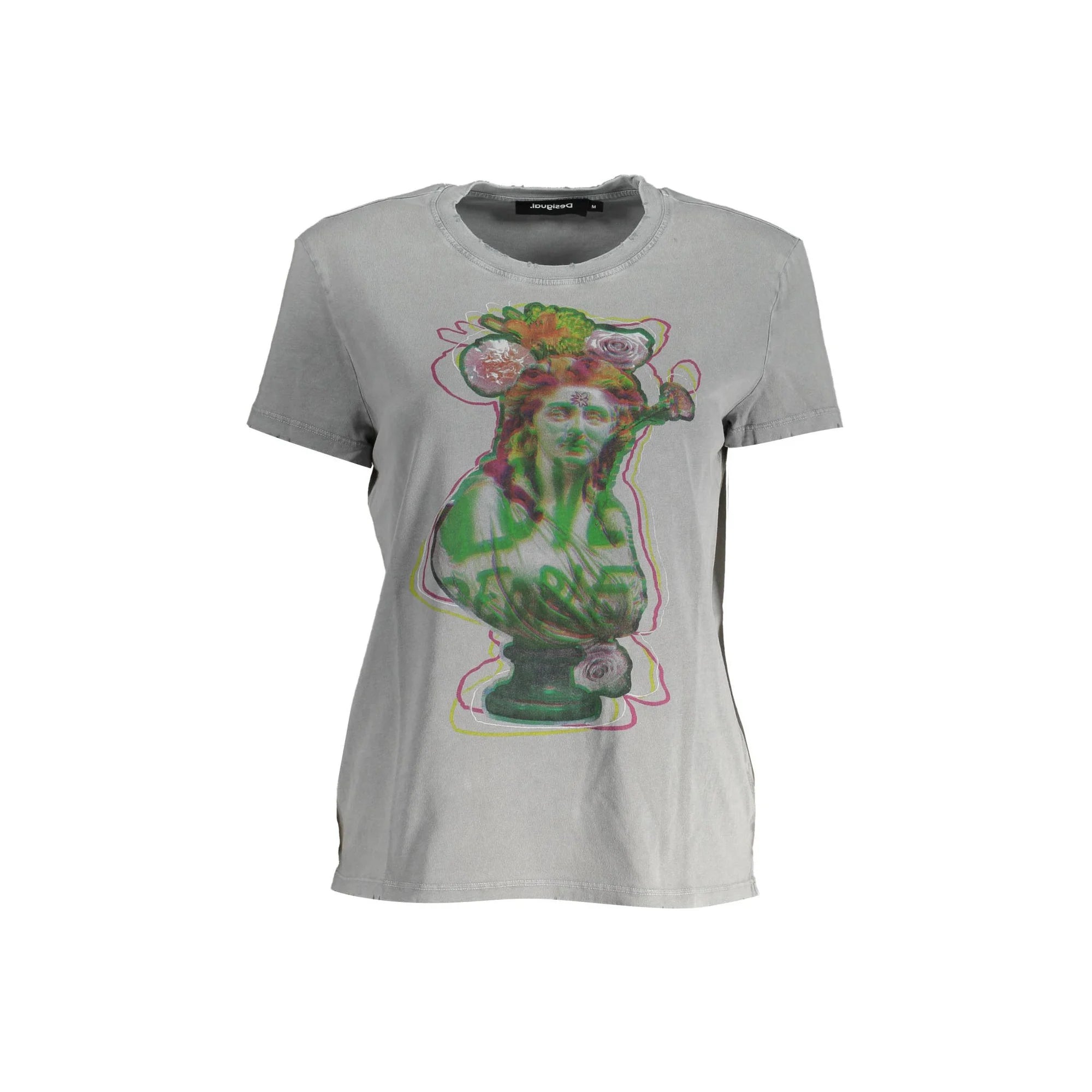 Desigual T-Shirt Maniche Corte Donna Grigia Stampa Grigio - foto prodotto