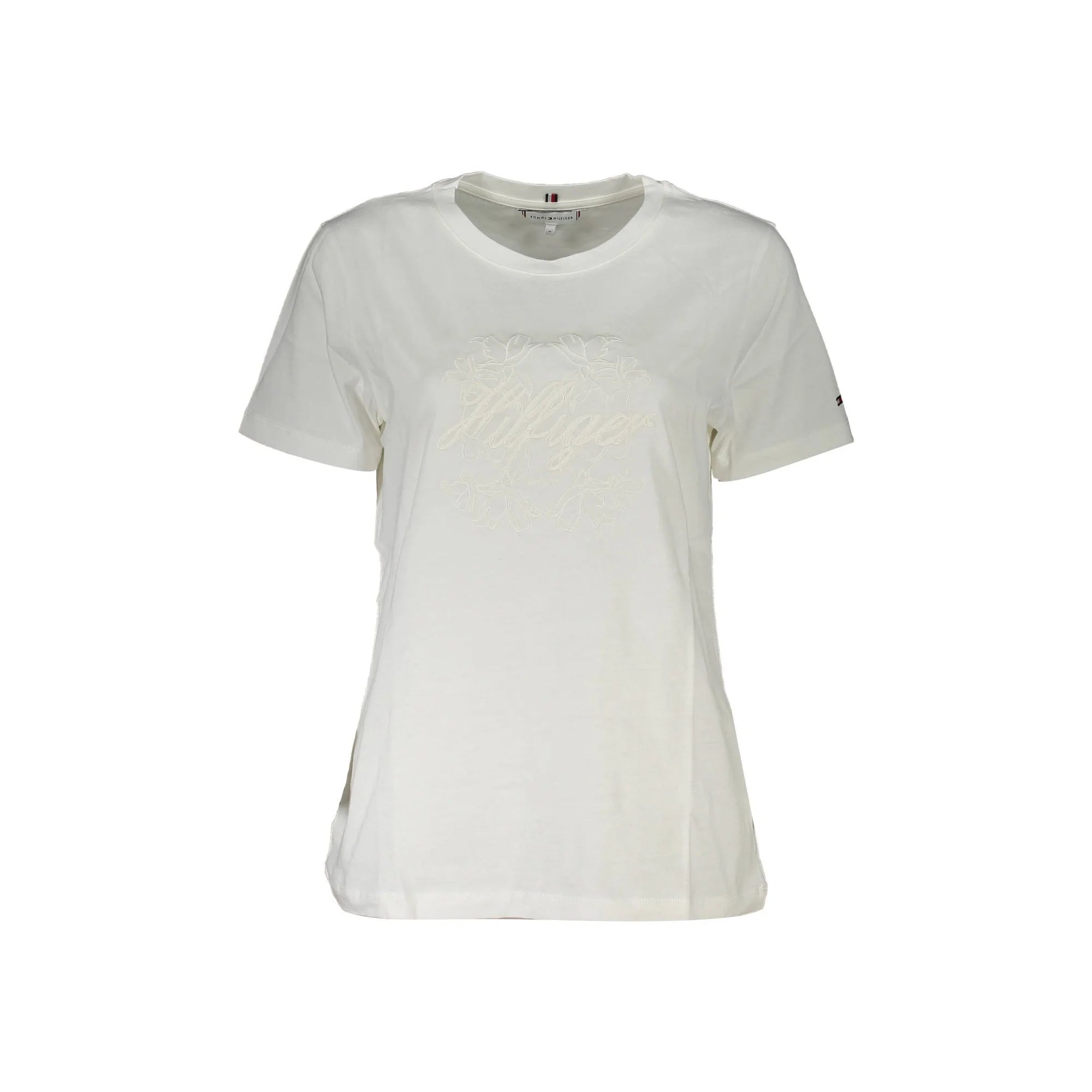 TOMMY HILFIGER T-SHIRT MANICHE CORTE DONNA BIANCO