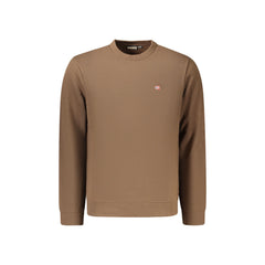 Napapijri Felpa Maniche Lunghe Uomo Marrone Ricamo Logo
