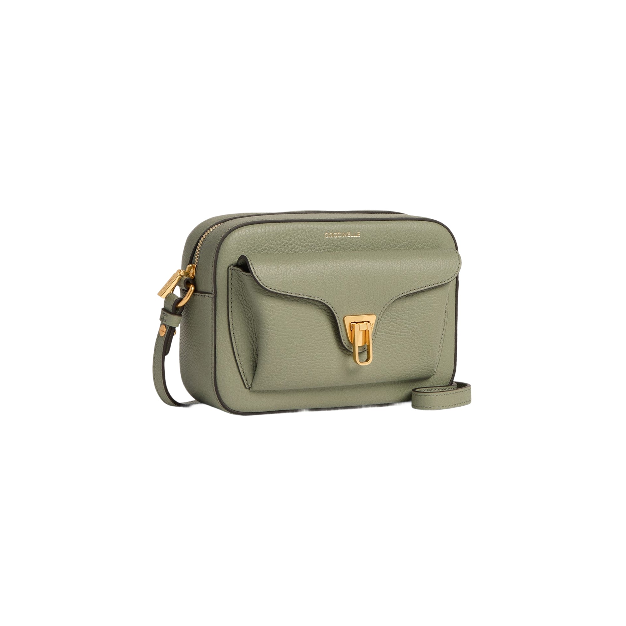 COCCINELLE Borsa Donna a Tracolla Verde, In Vera Pelle, Beat Soft Small