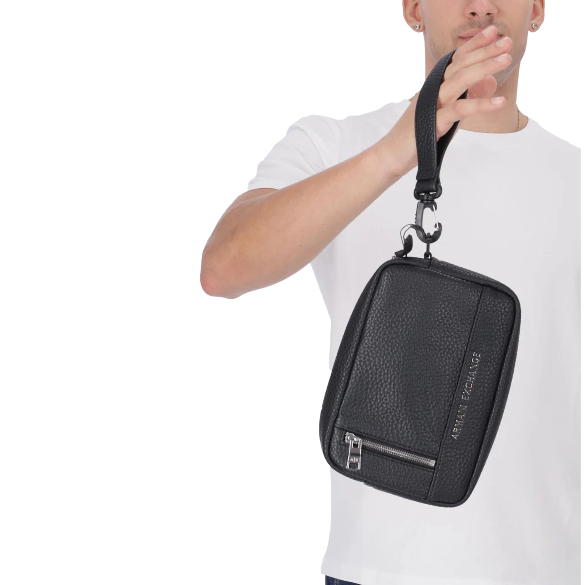Beauty Case Uomo Armani Exchange con Laccio in Tessuto Riciclato