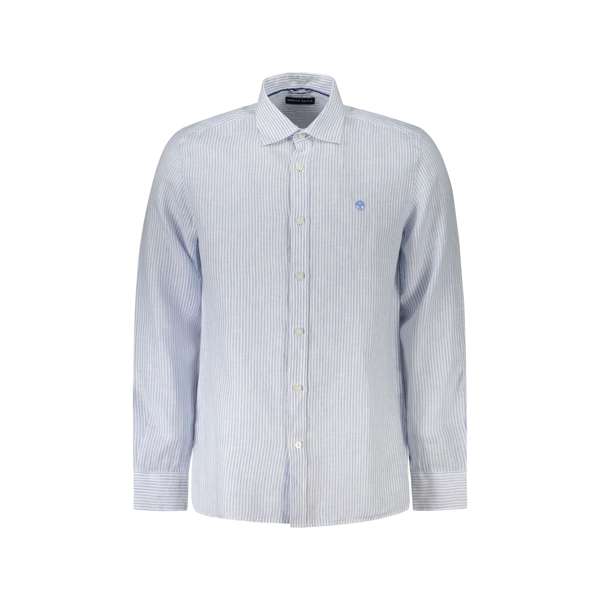 North Sails Camicia Maniche Lunghe Uomo Azzurra Ricamo Camicie Azzurro - foto prodotto