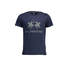 La Martina T-Shirt Maniche Corte Uomo Blu Stampa