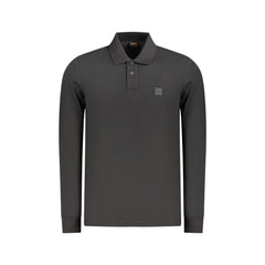 Boss Polo Maniche Lunghe Uomo Nera Ricamo Logo