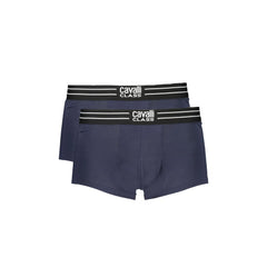 Cavalli Class Boxer Homme Bleu Bi-Pack avec Élastique Logo