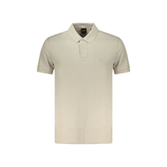 Boss Polo Krótki Rękaw Mężczyzna beżowy Haftowane Logo