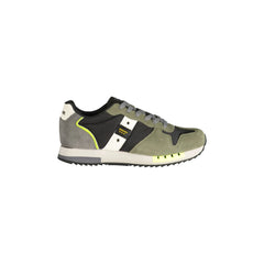BLAUER Men's Green Sports Shoes with Contrasting Laces
