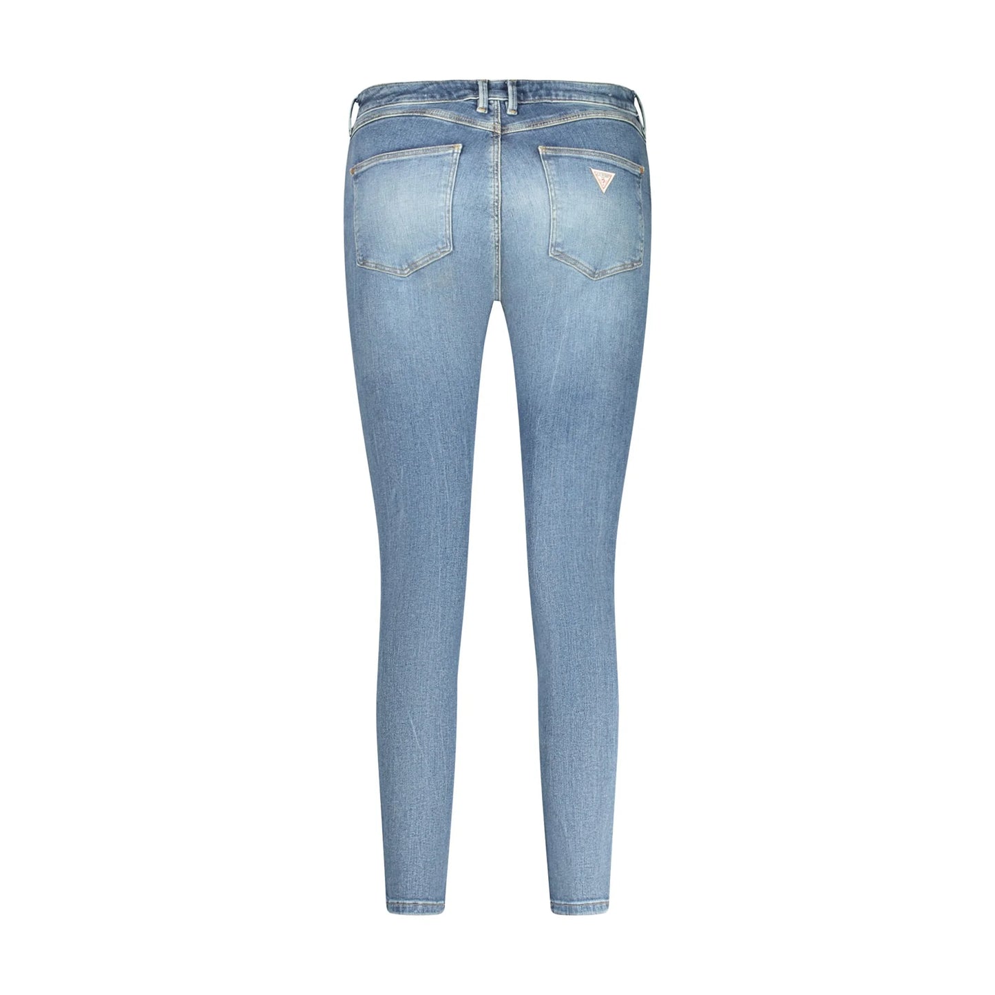 Guess Jeans Denim Donna Blu Effetto Slavato Logo - vista 2