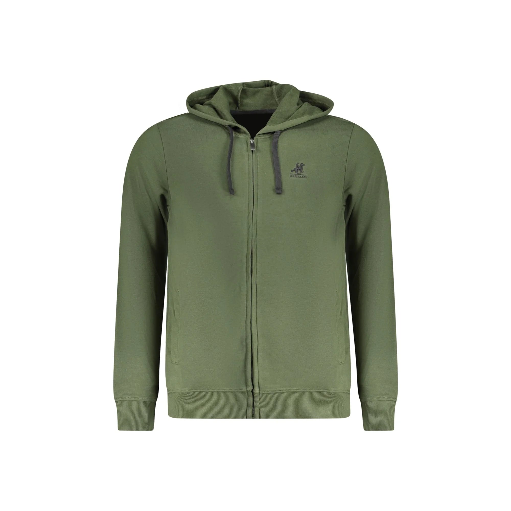 U.S. GRAND POLO FELPA CON ZIP UOMO VERDE