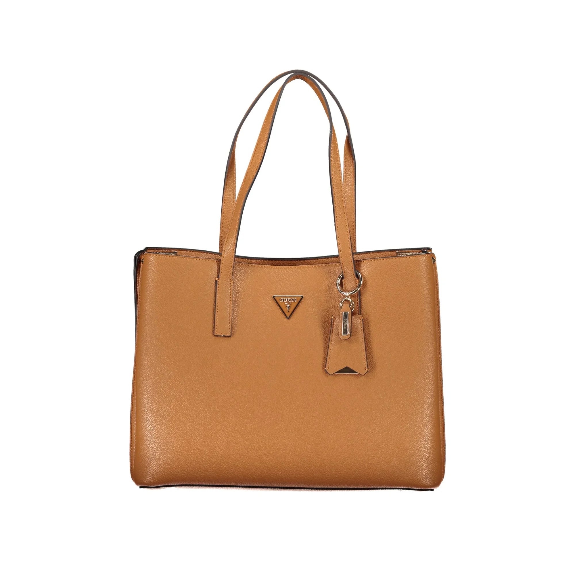 GUESS JEANS Borsa Donna Marrone Meridian a Spalla con Tasche Esterne e