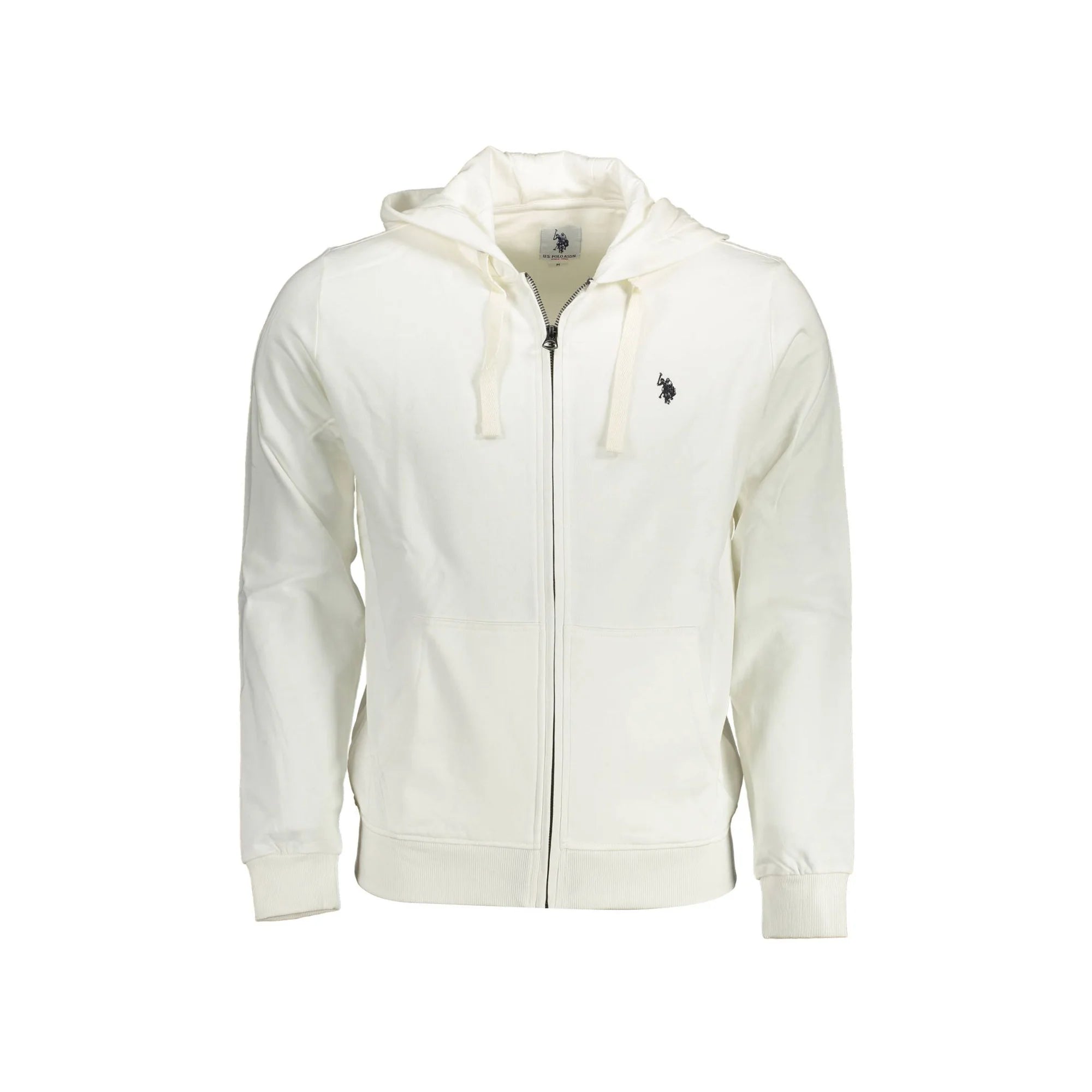 U.S. POLO FELPA CON ZIP UOMO BIANCO