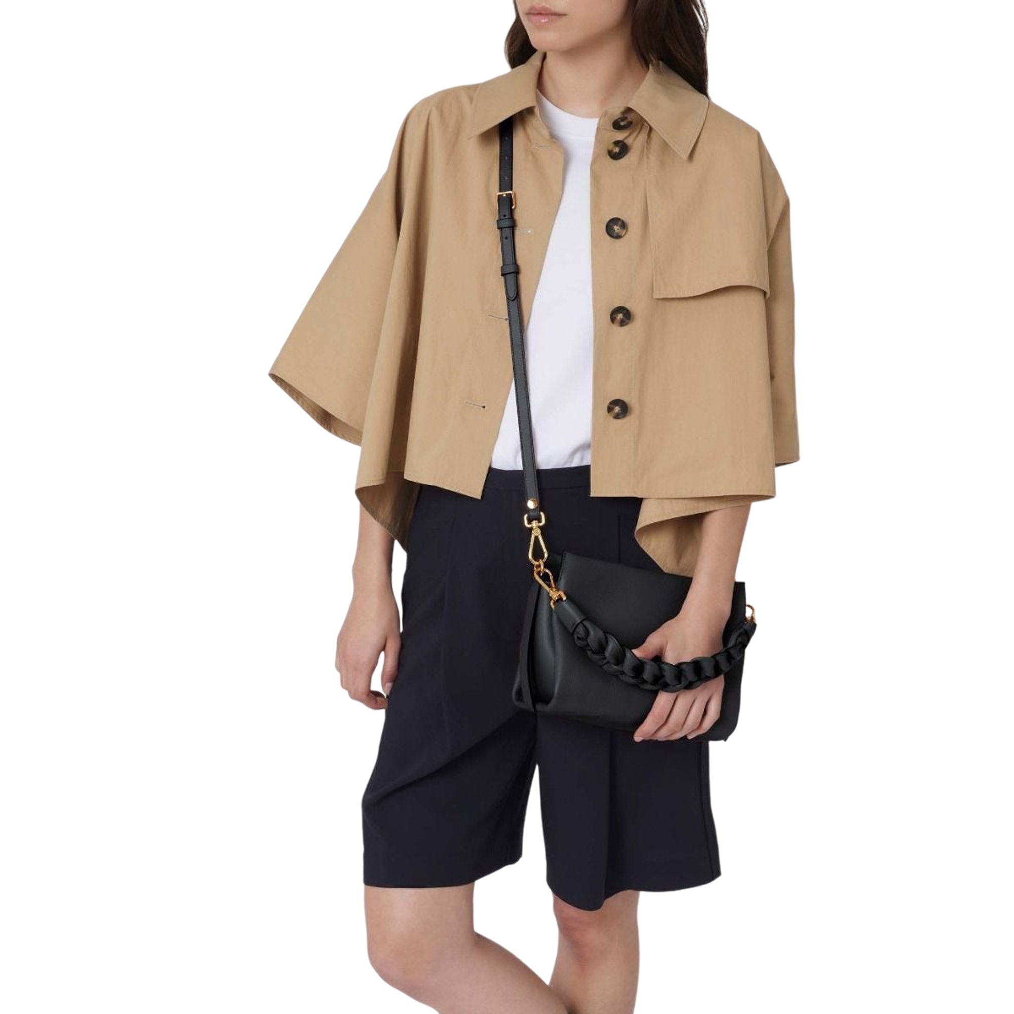 Sac à main pour femme Coccinelle avec bandoulière noire, en cuir véritable, Boheme Small