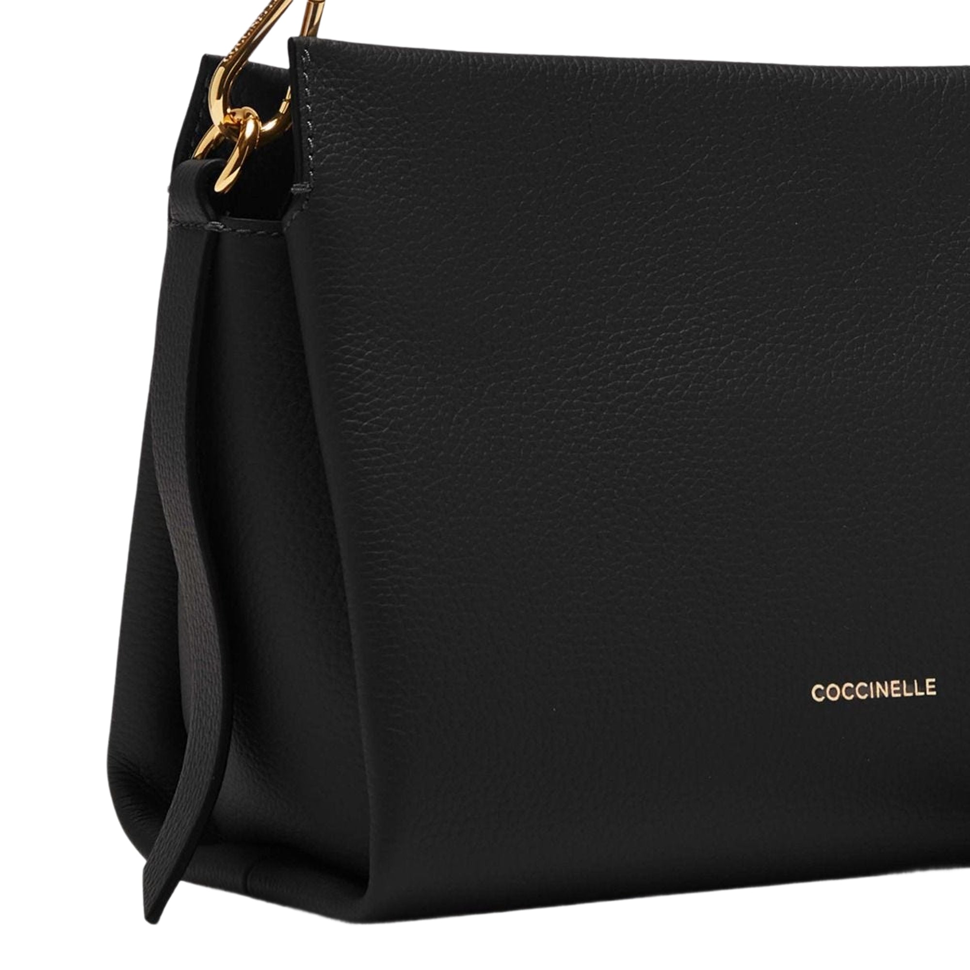 Sac à main pour femme Coccinelle avec bandoulière noire, en cuir véritable, Boheme Small