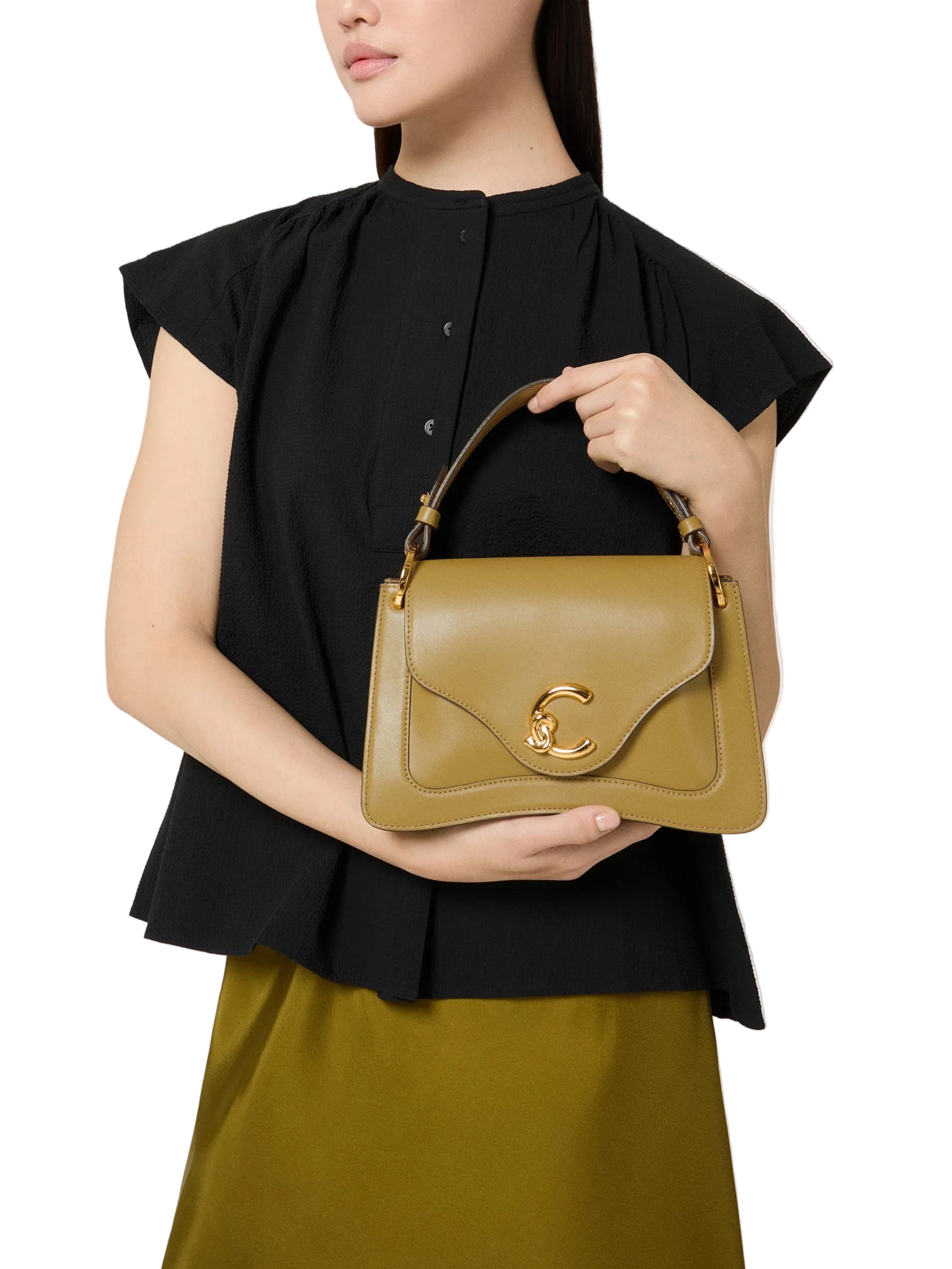 Coccinelle Borsa a Tracolla Pelle Donna Nera Logo Borse nero - vista 2