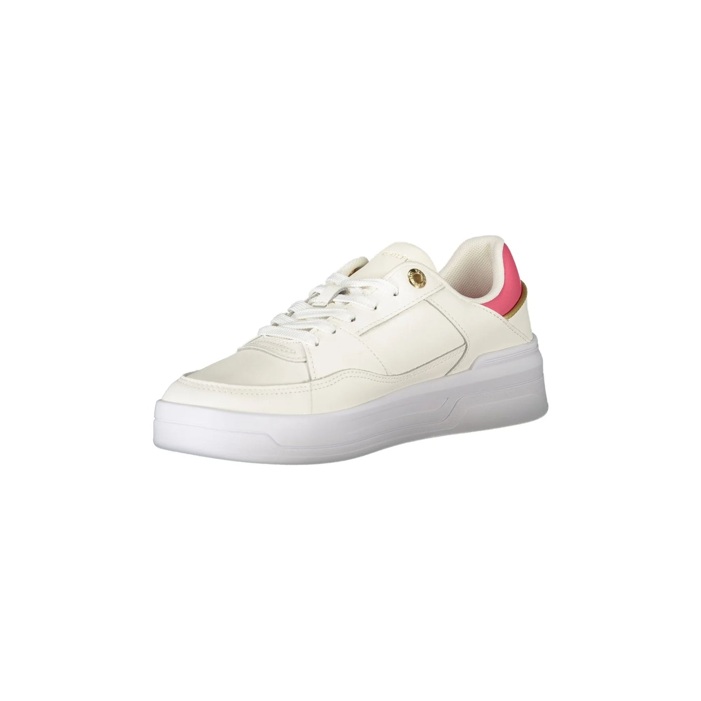 TOMMY HILFIGER Scarpe Sneakers Donna Bianche con Dettagli Oro e Fucsia bianco - vista 3