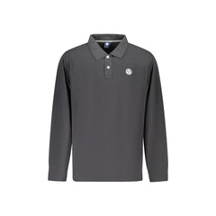 North Sails Polo Męska Czarna Z Długim Rękawem Bawełna Logo