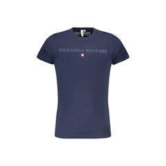 Accademia Militare T-Shirt Kurzarm Herren Blau Logo Druck