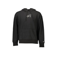 Tommy Hilfiger Φούτερ Ανδρικό Μαύρο Με Κουκούλα Τσέπη Ραμμένο Λογότυπο