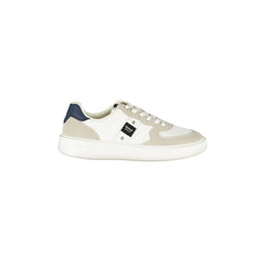 BLAUER Scarpe Sneakers Uomo Bianche con Dettagli a Contrasto e Applicazione