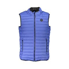Gian Marco Venturi Colete Masculino Azul com Fecho de Correr e Logo