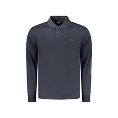 Boss Polo Maniche Lunghe Uomo Blu Ricamo Logo