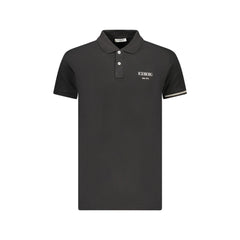 Iceberg Short Sleeve Polo Men Black Raised Print