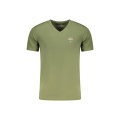 Aeronautica Militare T-Shirt Esternabile Uomo Verde Maniche Corte Scollo V Stampa Logo