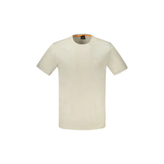 Boss T-Shirt Maniche Corte Uomo Beige Ricamo