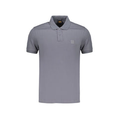 Boss Polo Maniche Corte Uomo Blu Ricamo Logo