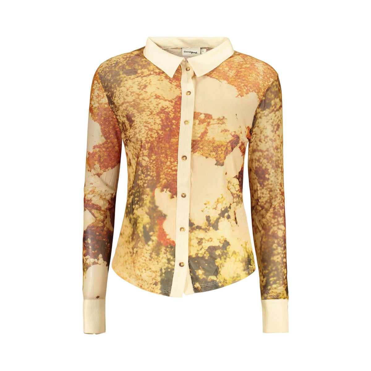 DESIGUAL CAMICIA MANICHE LUNGHE DONNA BEIGE