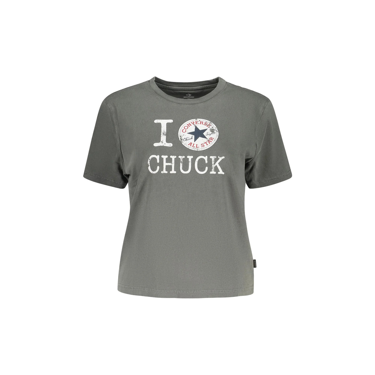 CONVERSE T-SHIRT MANICHE CORTE DONNA GRIGIO
