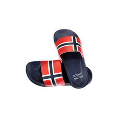 NORWAY Ciabatte Uomo Blu con Dettagli a Contrasto e Logo