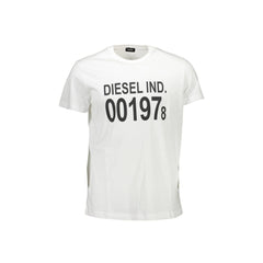 Diesel T-Shirt Maniche Corte Uomo Bianca Stampa Logo