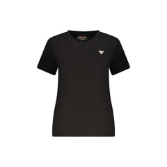 Guess Jeans T-Shirt Manches Courtes Femme Noire Imprimé Logo