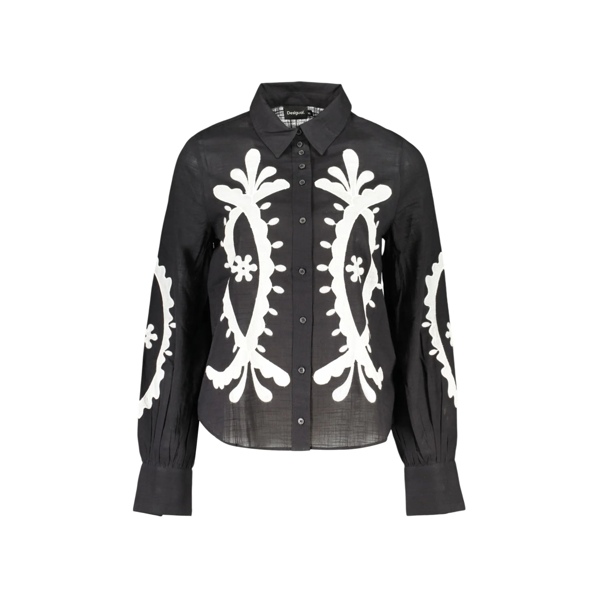 DESIGUAL CAMICIA MANICHE LUNGHE DONNA NERO