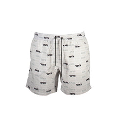 Karl Lagerfeld Beachwear Costume da Mare Uomo Bianco Stampa