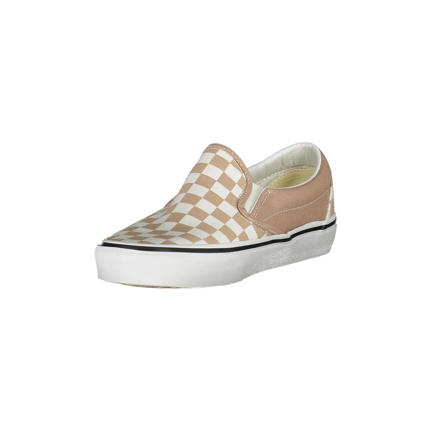 VANS Scarpe Sneakers Donna Beige Slip-On a Scacchi con Logo - vista 3