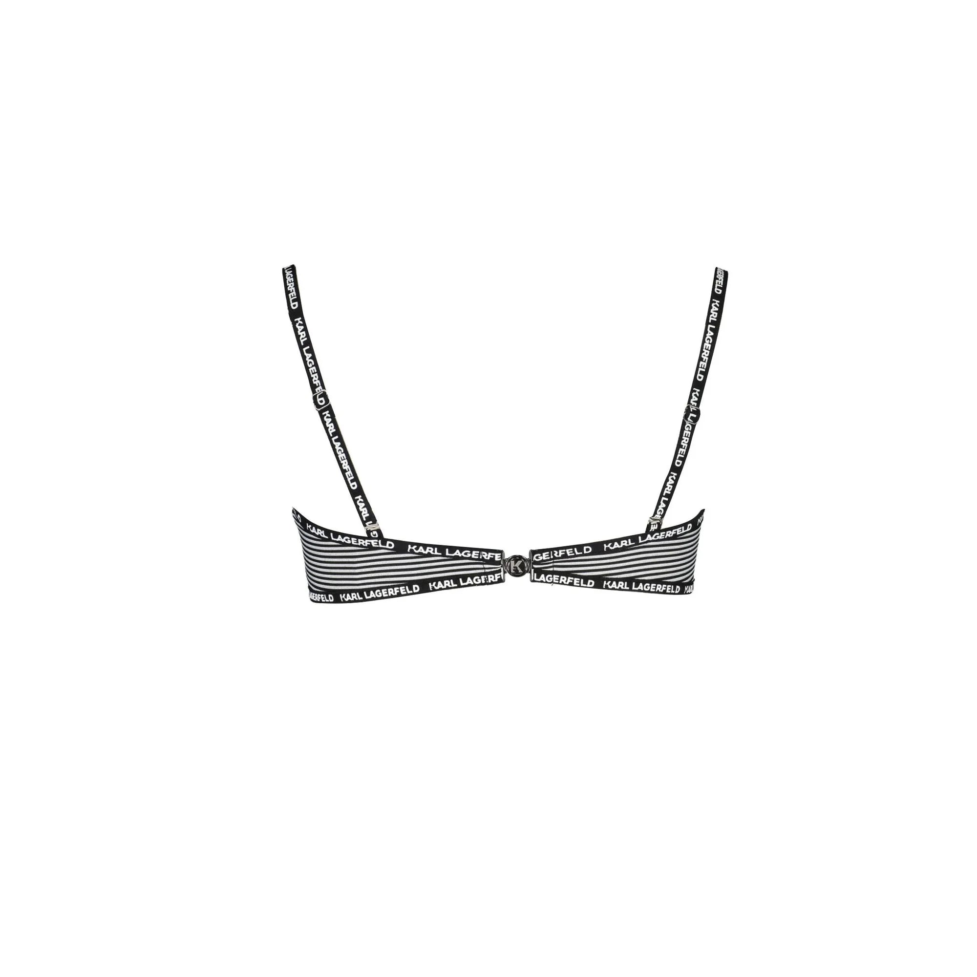 Karl Lagerfeld Beachwear Costume Mare Donna Nero Stampa Logo - vista 2